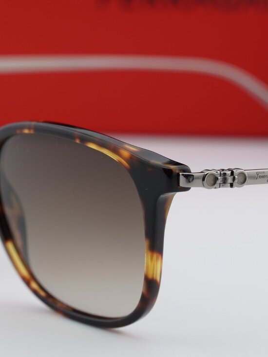 Salvatore Ferragamo SF2846SCP 219 Square Sunglasses - Dark Tortoise/Grey